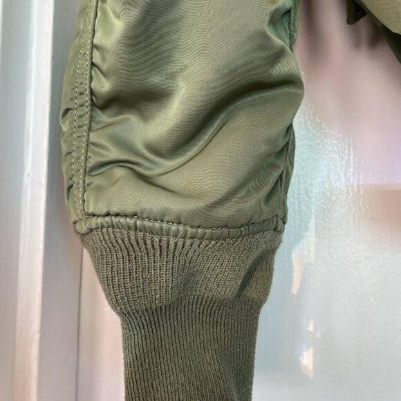 Alpha Industries MA-1 Flight Bomber Jacket - Sage Green/Orange Reversible-Unisex - Picture 3 of 13